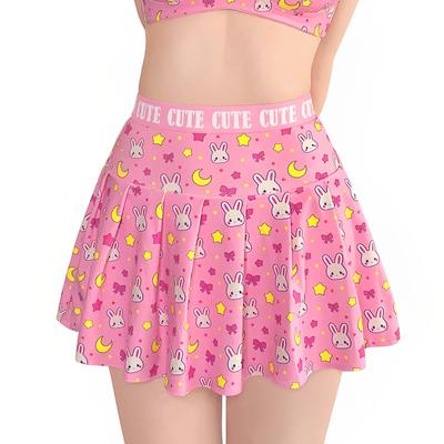 [LittleForBig] Klänning för kvinnor [Kaninmåne-mönster] Minikjol, Storlek S