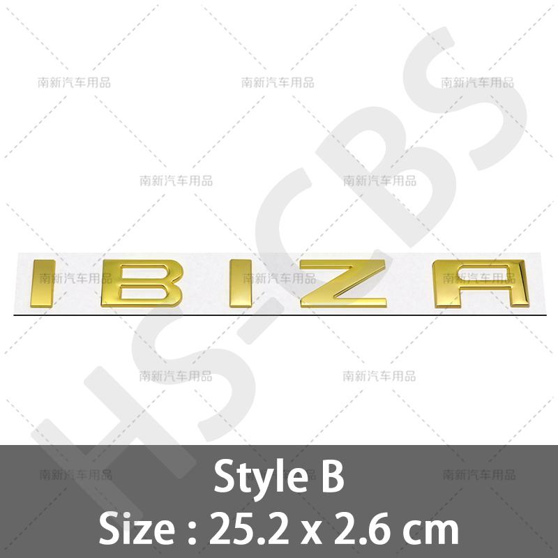 3D Metal Ibiza Emblem Car Rear Trunk Stickers Auto Body Decal Badge For Ibiza Letter Logo Decal Stickers Car Styling Accessories