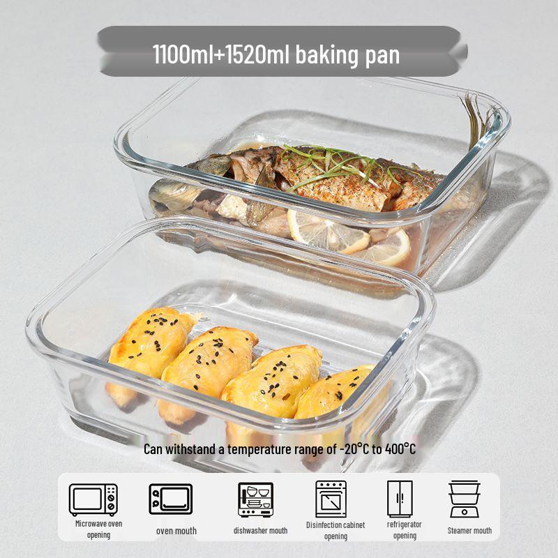 High-Temperature Resistant Rectangular Borosilicate Glass Baking Dish