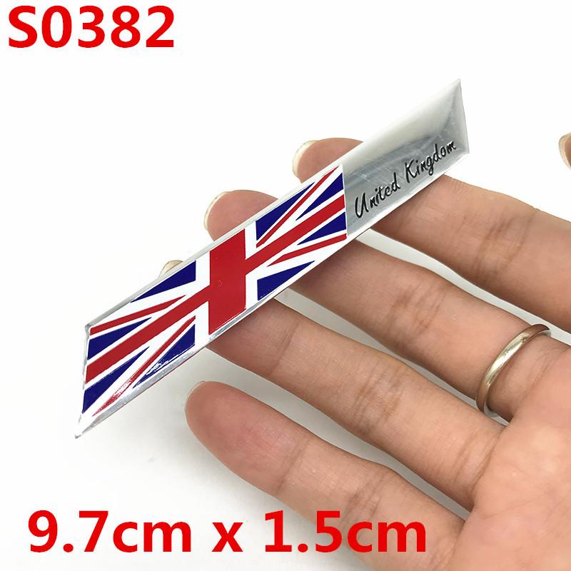 Aluminium Alloy Silver GB England UK Flag Union Jack Shield Emblem Badge Decal Sticker for Lotus MG Ford Skoda VW OPEL