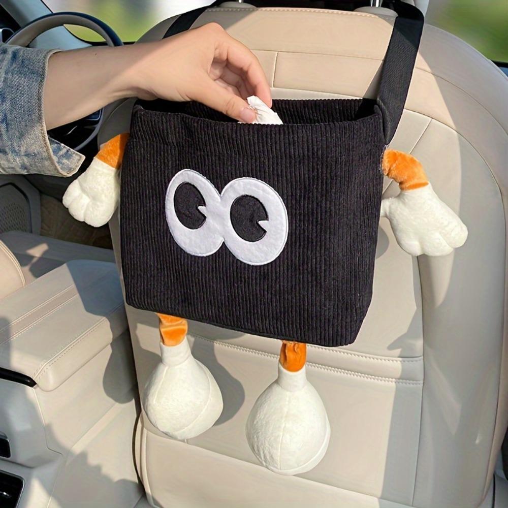 Pojemnik na śmieci i uchwyt na chusteczki 2 w 1 do samochodu - włókno poliestrowe, pojemnik na parasol na akcesoria samochodowe