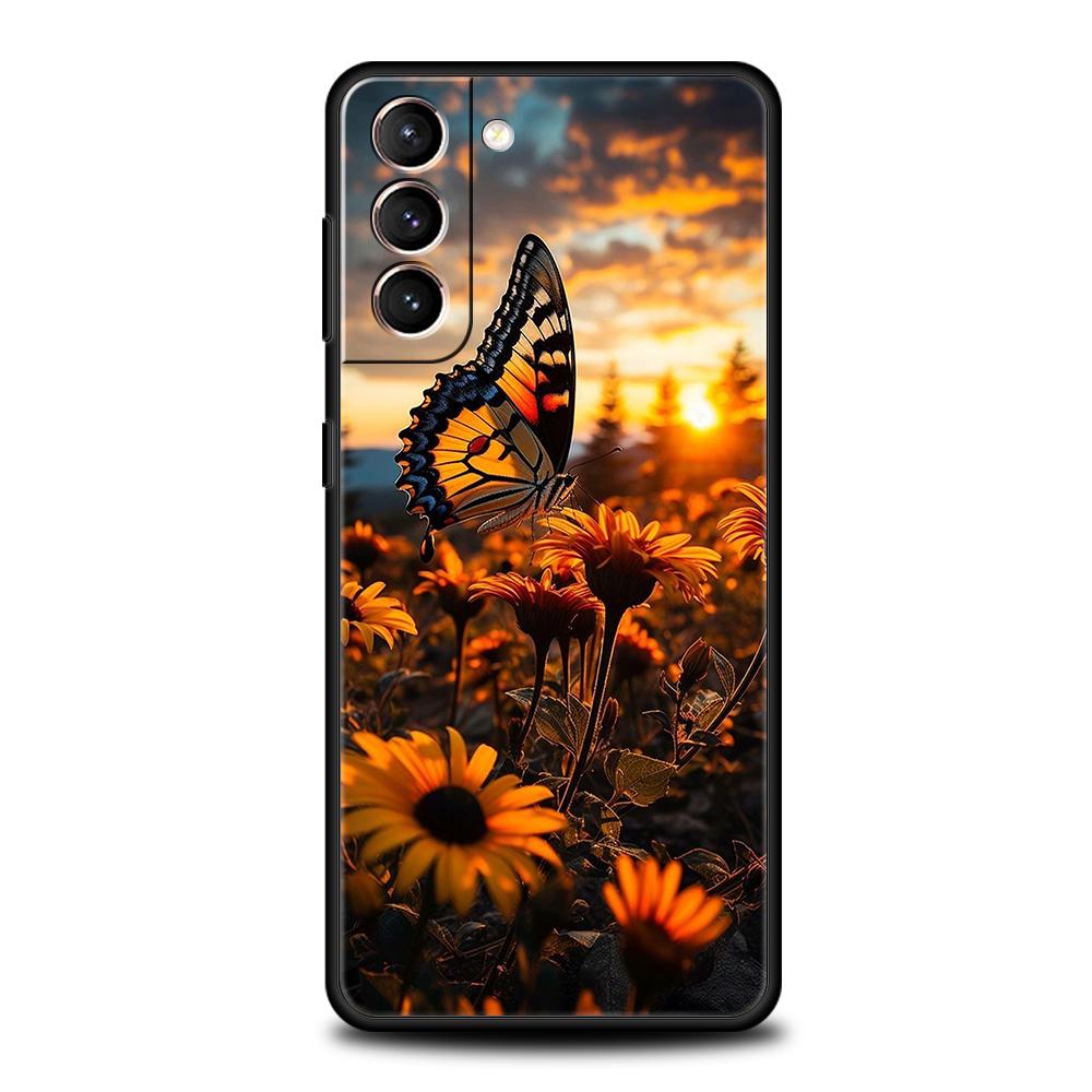 Beautiful Yellow Sunflower Phone Case For Samsung Galaxy S25 Edge S24 S23 S22 Ultra S20 S21 FE 5G S10 S9 Plus S10E Soft Cover