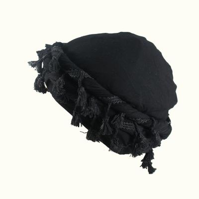 Men Braid Hat Turban Durag Wave Cap Halo Lined Hat for Men Women Head Wraps Cap with Tassel Elastic Pre Tie Waves Braids Cap