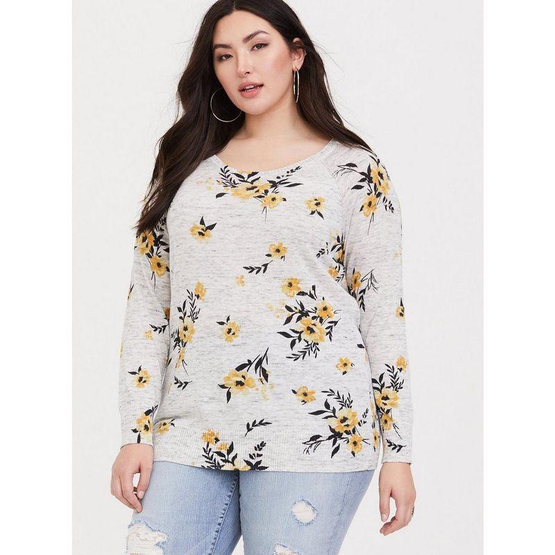 

Sunshine House Fall New Arrival Export European and American plus Size Women s Clothes to round Neck Print Long Sleeves Knitwear Thin Pullover Color 00: Bust size 100