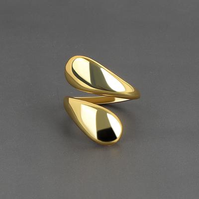 Glossy Water Drop Open Ring for Women