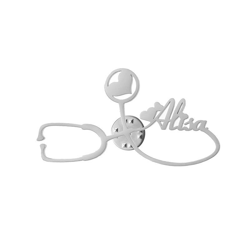Personalized Cutting No Minimum 18K Gold Plated Stainless Steel Custom Name Logo Brooch DIY Custom Metal Lapel Pin Manufacturer TRENDY&18K Gold Plated