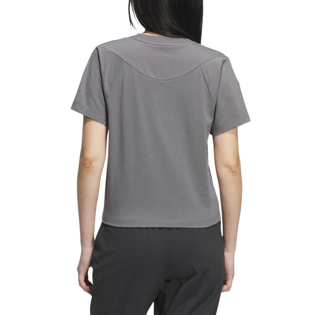 Adidas Future Style Round Neck Casual Breathable Fashion Sports Short Sleeve Raglan T-Shirt Women T-Shirts Gray KC3766