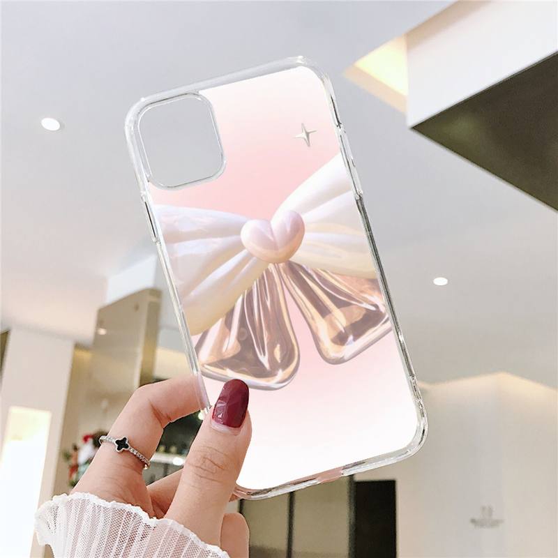 Uroczy Prosty Pokrowiec na Telefon dla iPhone 11 12 13 Pro Max 6s 7 8 Plus X Xr Xs Max Se2020 13mini Przezroczysty Pokrowiec