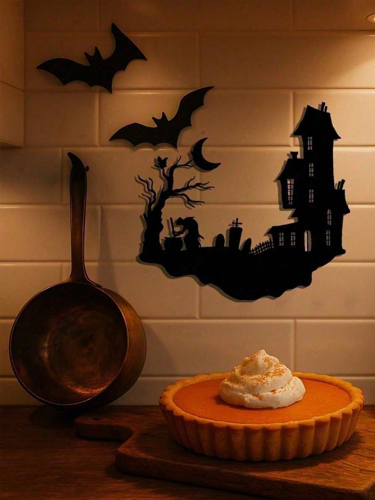 Gothic Skull Metal Wall Art Vintage Halloween Decor Indoor Outdoor Goth Home Garden Sign