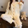 Air cotton pajamas women's autumn and winter long sleeves thickened interlayer warm stars cat student loungewear real shot