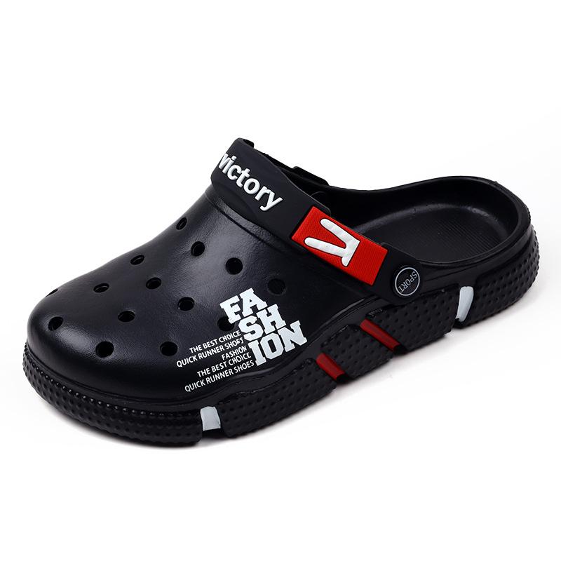 Hole shoes men's summer wear breathable sandals men's casual beach shoes light soft-soled slippers men