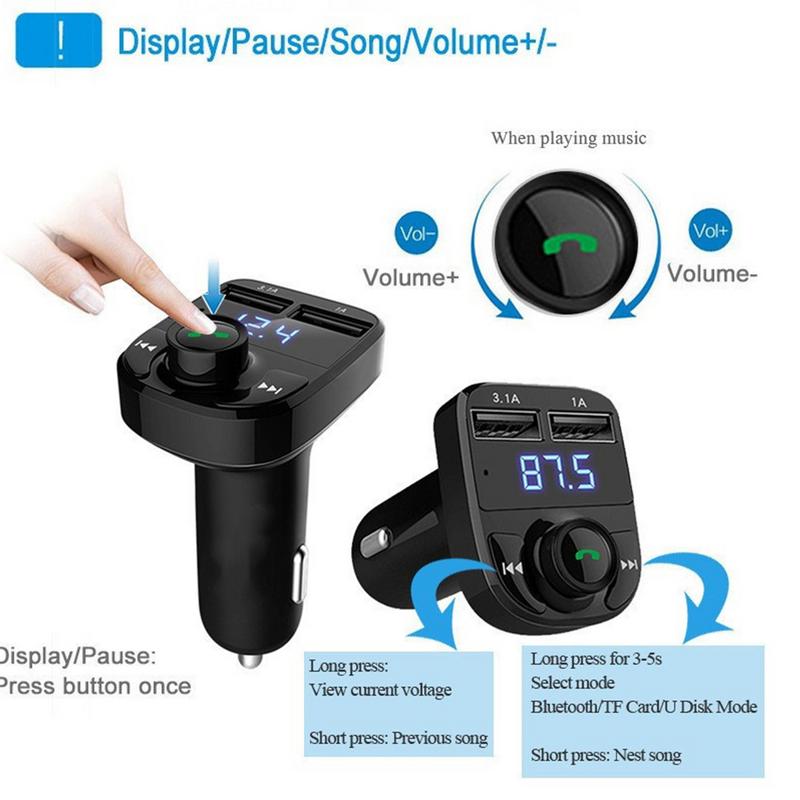 12/24V BT5.0 Car FM Transmitter Blue Tooth With Dual QC3.0 Charger MP3 Player Wireless Audio Adapter For Car Stereo System