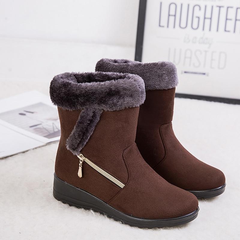 Winter Women Boots Warm Plush Ankle Snow Boots Women Shoes Fashion Zipper Women's Winter Boots Plus Size
