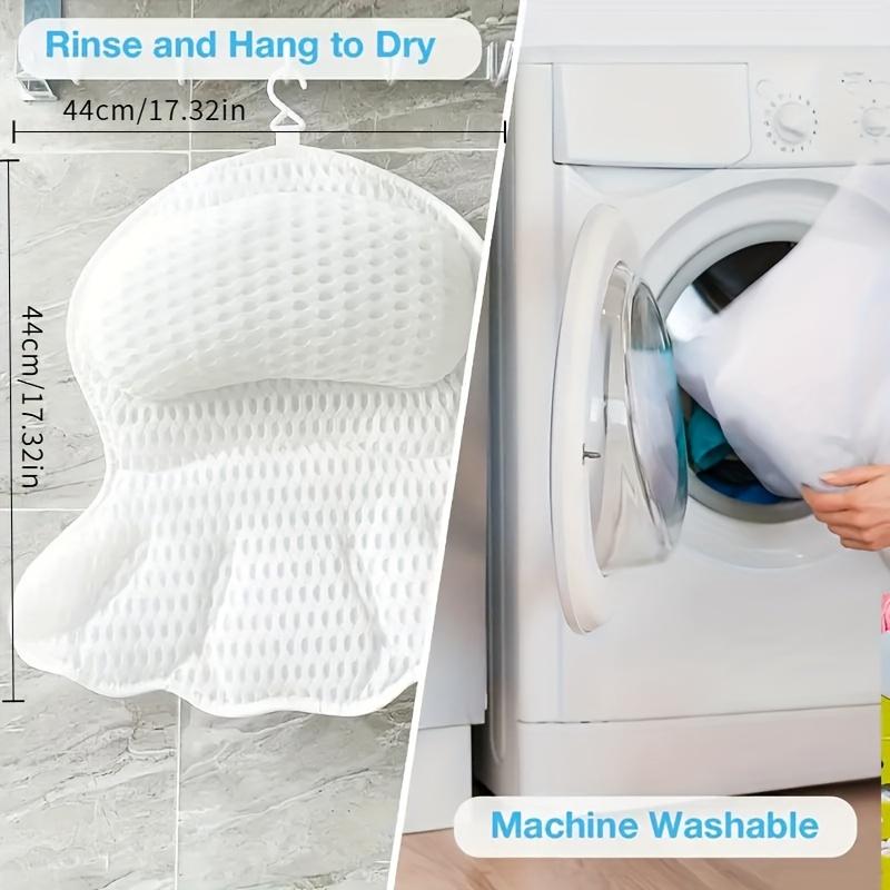 1pc Luxury Bath Pillow with 3D Air Mesh & Secure Suction | Neck/Back Support, Machine Washable, Home/Spa Use