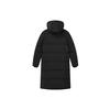 FILA Embroidered Logo Sports Mid-Length Hooded Down Jacket Women Outerwear Black F11W149909FBK