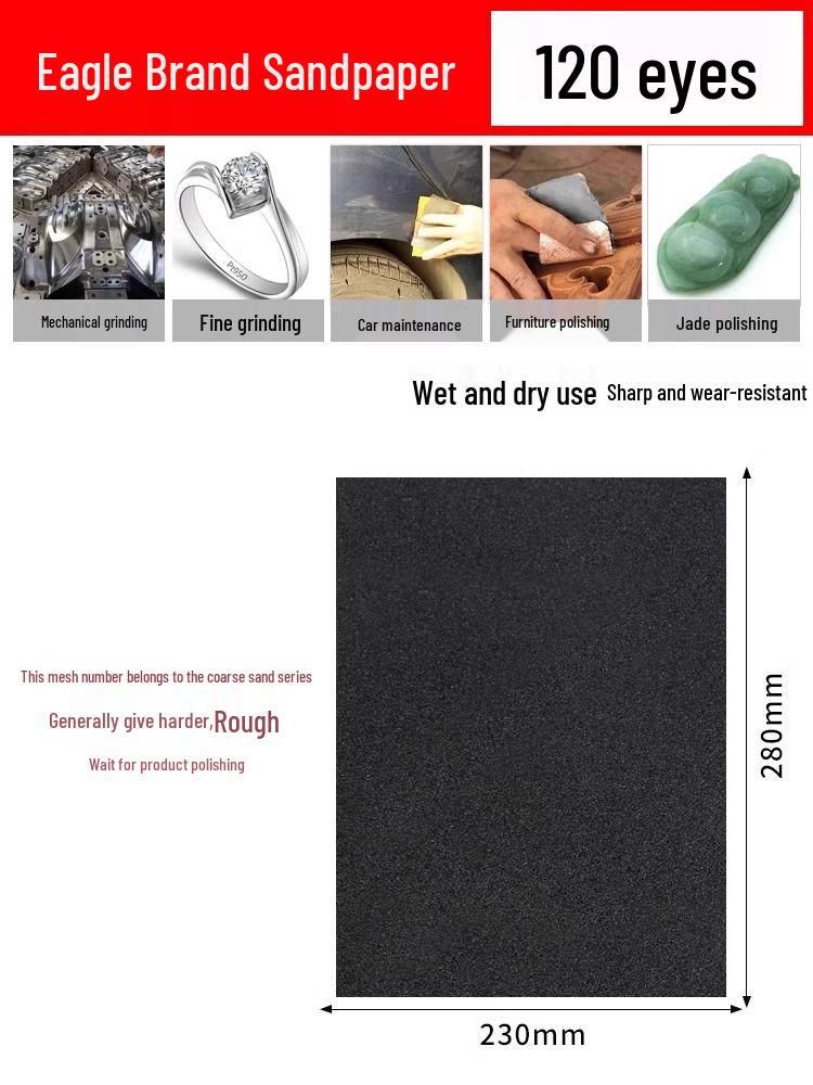 Șmirghel Fin Superfin Manual Brand Eagle, Granulație 2000, pentru Lustruire Lemn, Metal și Pereți