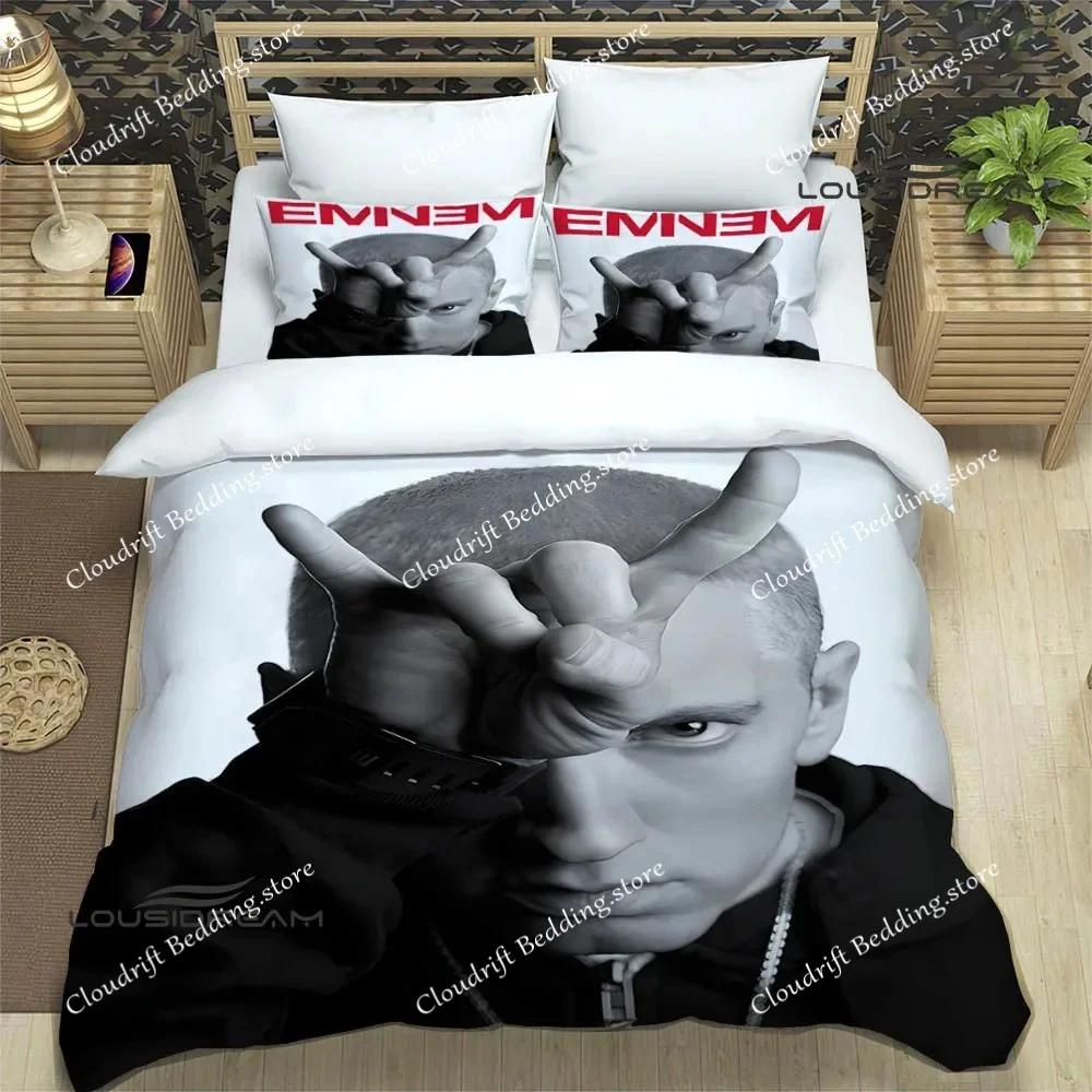 Eminem Hip -hop Singer Print Bedding Sets Exquisite Bed Supplies Set Duvet Cover Comforter Set Bedding Set Luxury Birthday Gift0