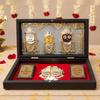 Lord Jagannath Balabhadra Subhadra Gold Plated Photo Frame with Charan Paduka Pocket Temple for Diwali Gift