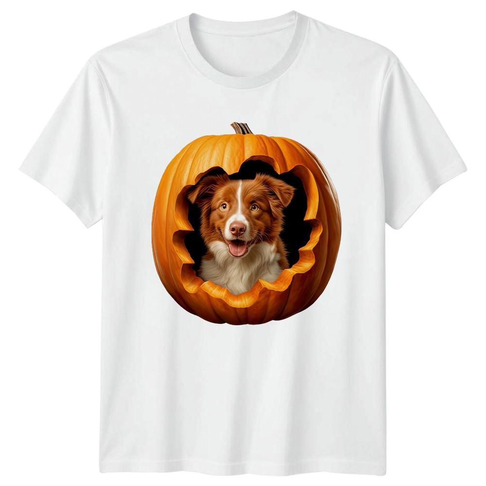 Border Collie In Halloween Pumpkin TShirt Dog Halloween Gift For Him And Her S