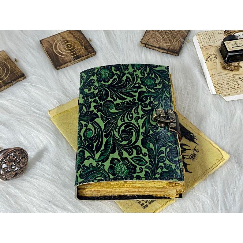 Leather Journal Handmade Notebook personalized Gifts for men & women Writing Journal Book of shadows Garden Flower Journal Gifts for Him Her