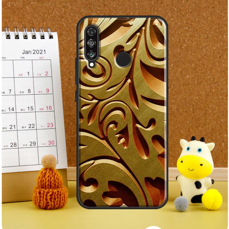 Gold Floral Pattern Case For Huawei Nova 5T 3i 7i 8i 11i Y60 Y70 Y90 Y91 Y61 9 10 SE P30 P40 Lite P60 Pro Cover