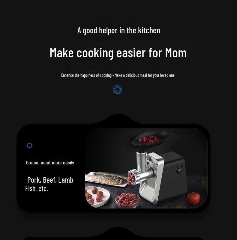 Household Electric Fully Automatic Meat Grinder: Multifunctional for Mincing, Stuffing, and Sausage Making