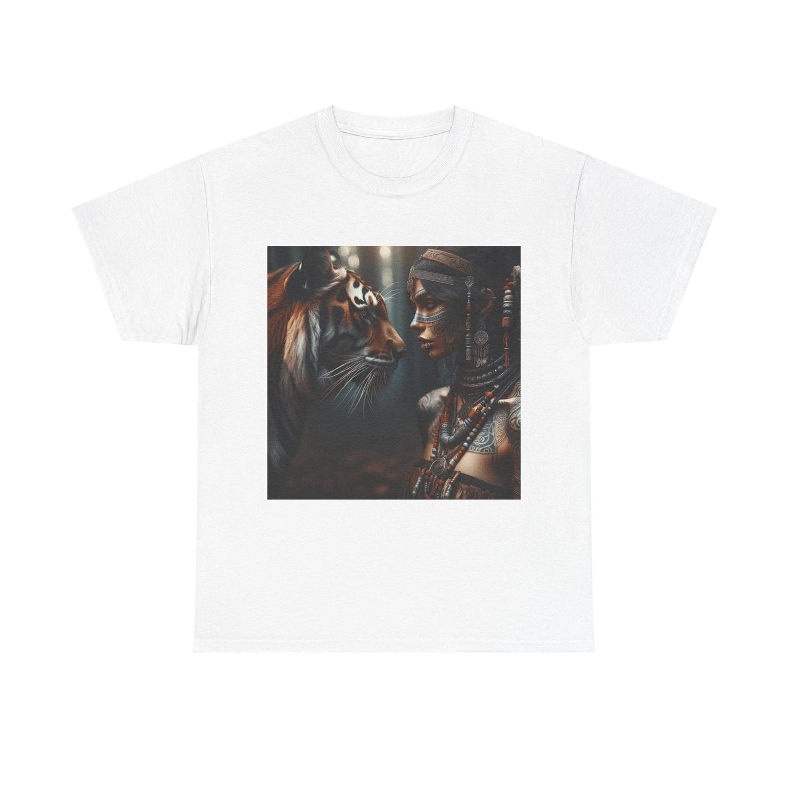 

Unisex Adult T Shirt Warrior Woman Tribal Jewelry Tiger XL