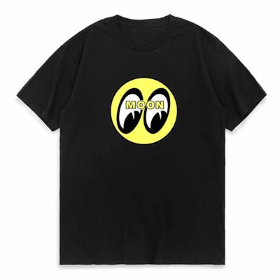 Unisex Mooneyes Moon Equipped Classic Logo T-Shirt Black Cotton Fashion Tops Unisex Unique Gift
