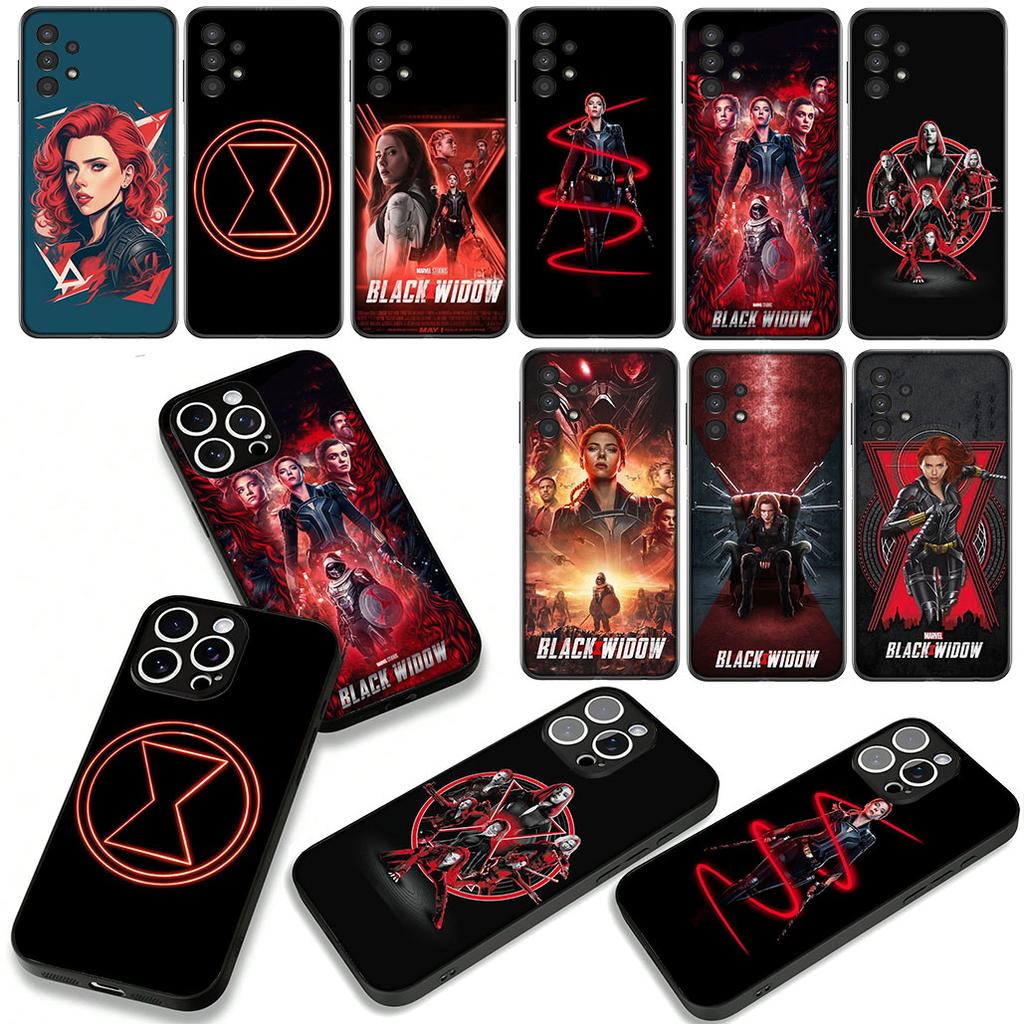 Marvel Comics Black Widow Phone Case for Samsung Galaxy A55 A54 A25 A36 A17 A26 A35 A33 A34 A14 A37 S8 S9 S20 S21 FE S10 Plus