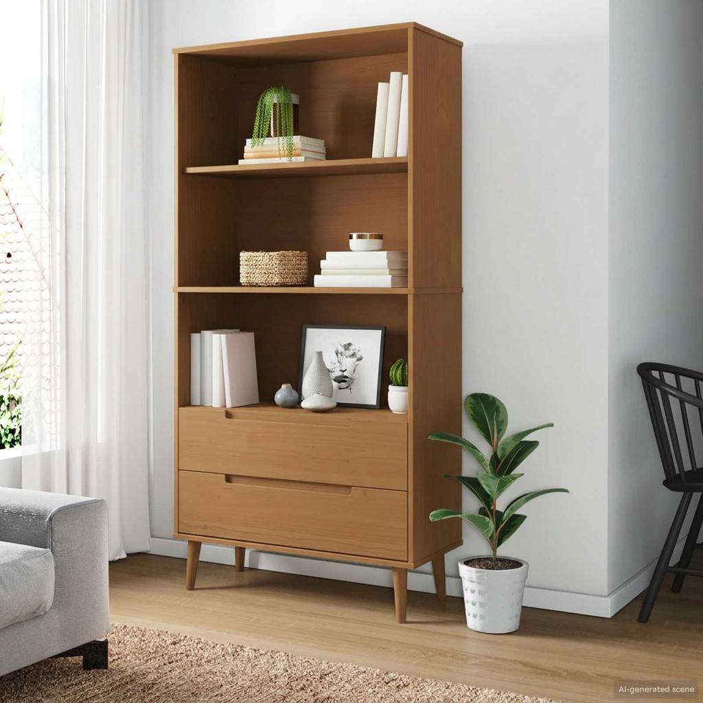 Bookshelf MOLDE 85 X 35 X 170.5 Cm Solid Pine Wood