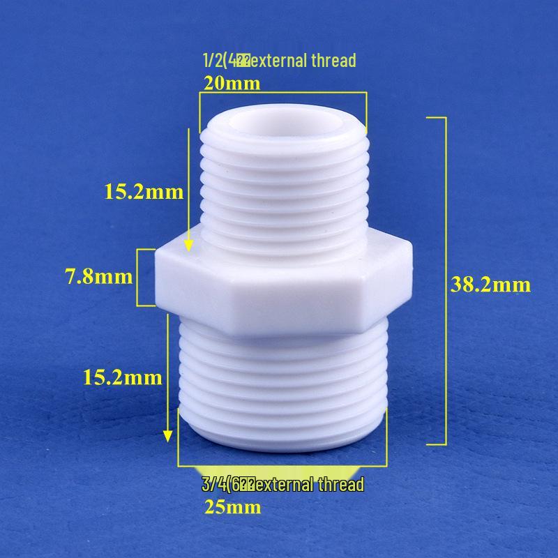 Male-to-Male Plastic Extension Nipple Connector with External Thread Adapter, High-Temperature Resistant, Sizes: 4/6/1 Inch.