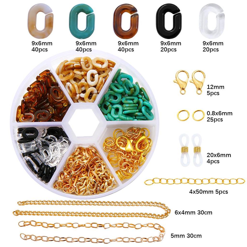 1 Set/bag Acrylic Twisted Chain Accessories for DIY Jewelry Making