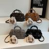 Fashion New Design Top Handle Small Handbag Pu Leather Cute Boston Crossbody Bags Ladies Casual Commuter Shoulder Purse