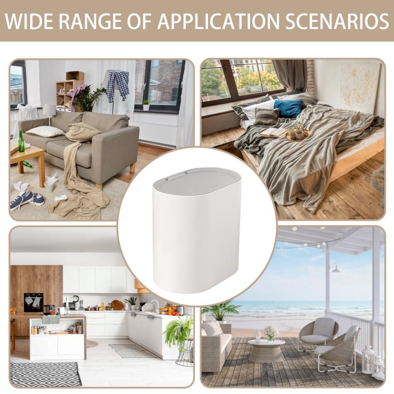 Bathroom Trash Can Press Top Trash Can Small Garbage Can Household Narrow Wastebasket for Toilet Bedroom Living Room