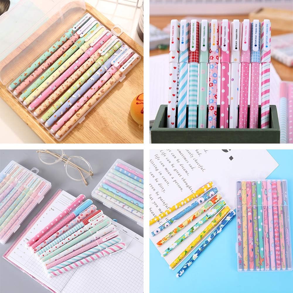 20Pcs Cute Color Pens,10 Cute Colors Gel Ink Pens for Women Toshine Colorful Gel Ink Pens, 0.38mm Multicolored Pens for Planner Writing Note, Office,
