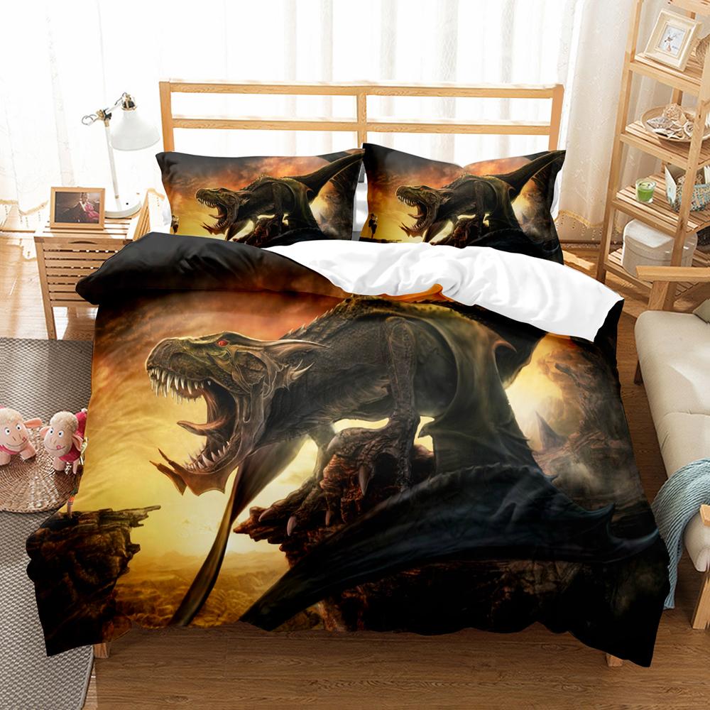 Animal Dinosaur 3D Print Bedding Set Scenery Comforter Luxury Duvet Cover Set Home Textile Decor Full Queen King Single Size Boy
