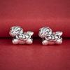 S999 Sterling Silver Zodiac Horse Spacer Beads with Copper Coins for DIY Beaded Bracelets and Rope Weaving Silver Accessories.