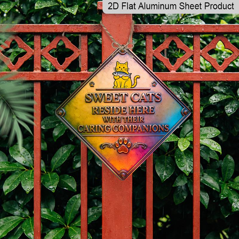 2D Flat - 1pc Design Featuring A Cat Companionship Theme, This Vintage Metal Sign, Makes A Perfect Home Decor Gift for Cat Lovers, Suitable for