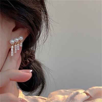 Fashion Rhinestone  Pearl Dangle Earrings for Women  New Statement Pendientes Trendy Zircon Crystal Earring Jewelry Gift
