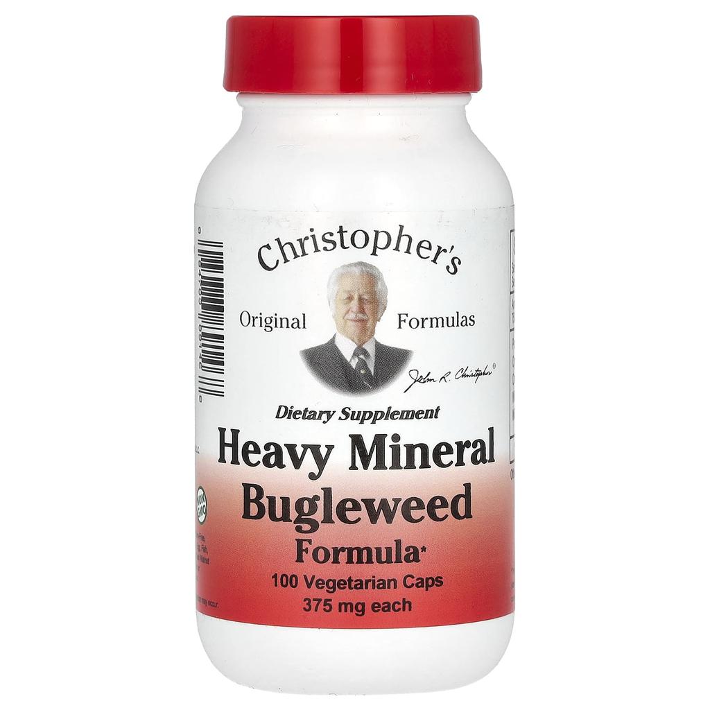Christopher's Original Formulas High Mineral Bugleweed Formula, 375Mg, 100 Veggie Caps (750Mg Per Capsule)