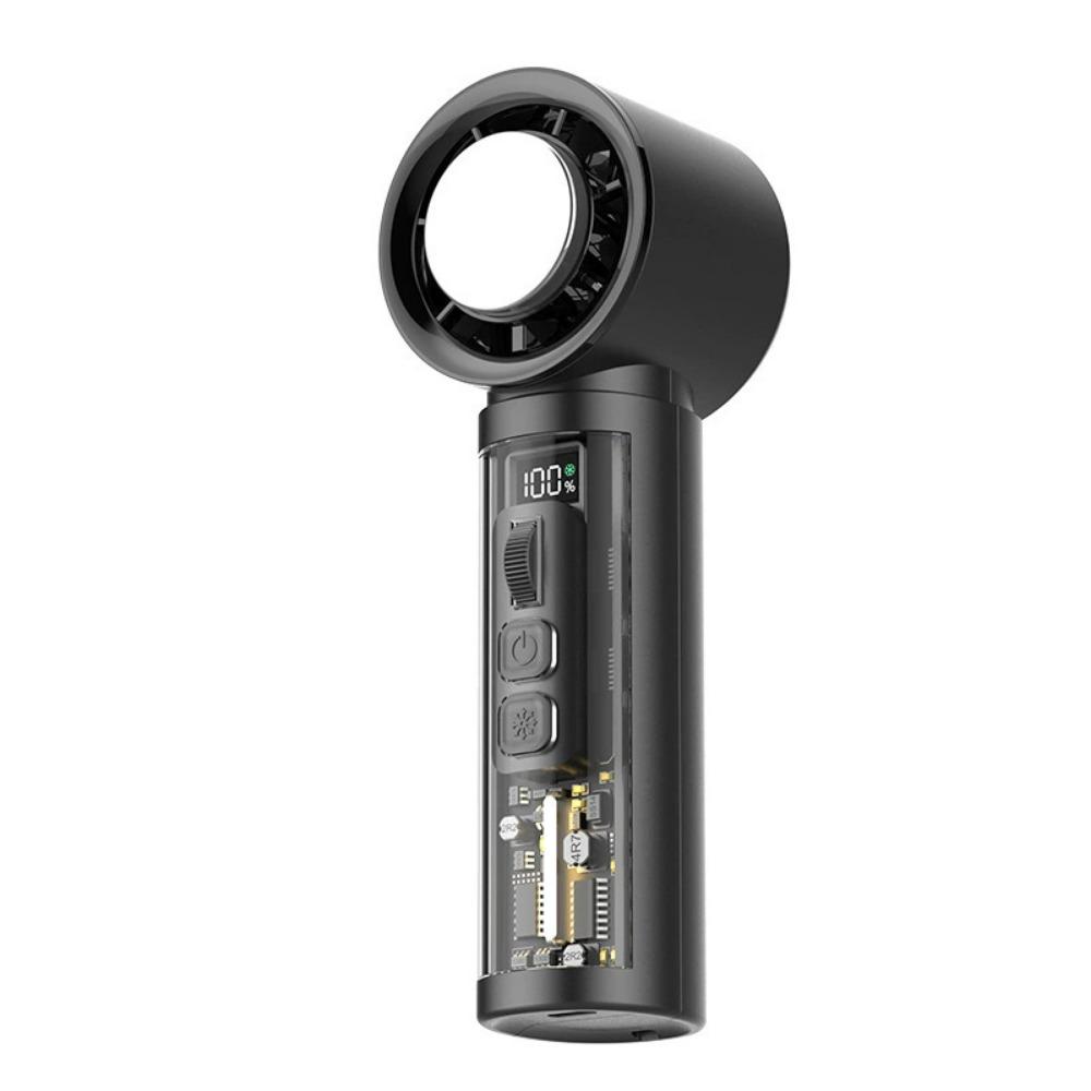 

with Digital Display Handheld Fan Semiconductor Refrigeration Mini Air Cooler Student чорний