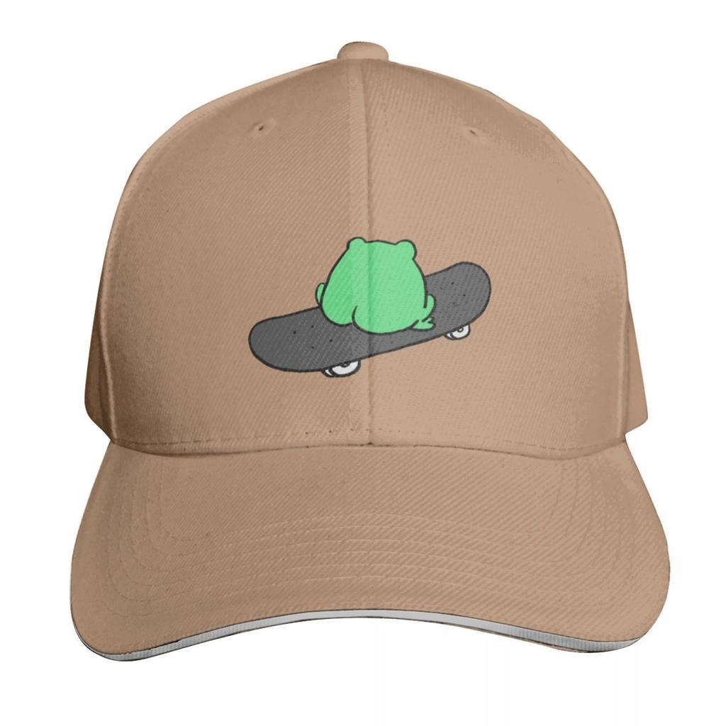 Frog On Skateboard Back View Baseball Cap Golf Hat Unisex Sun Hat Hat Unisex For The Sun Party For Unisex Womens