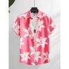 2025 New Summer Daily Fashion Short-sleeved Shirts 3D Flower-printed Men's Casual Shirts Outdoor Beach Hawaiian Style Shirts