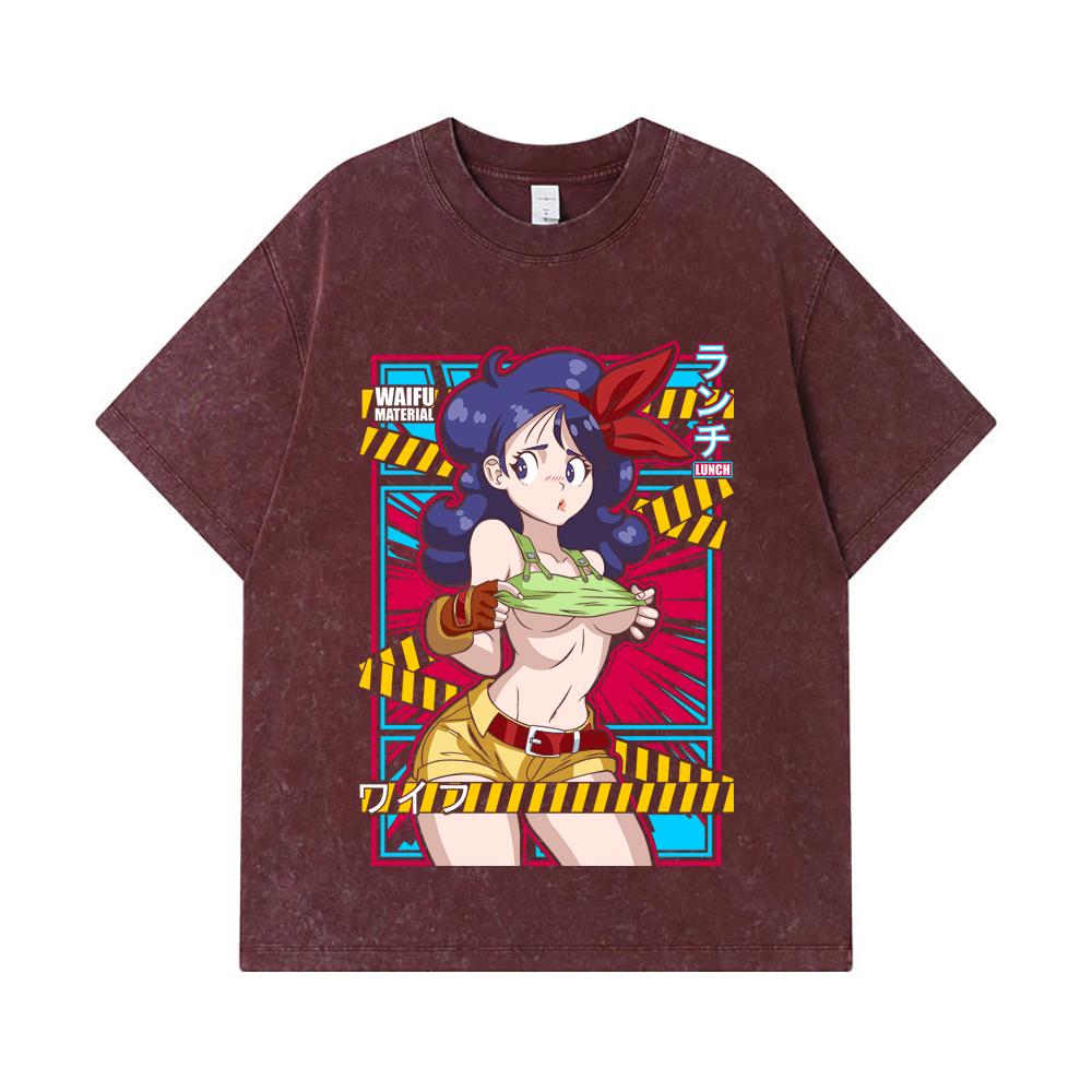 T-shirt Lavate 275 GSM 100% Cotone Dragon Ball V44 Stampa Waifu Pranzo Unisex T-shirt in Cotone Pesante