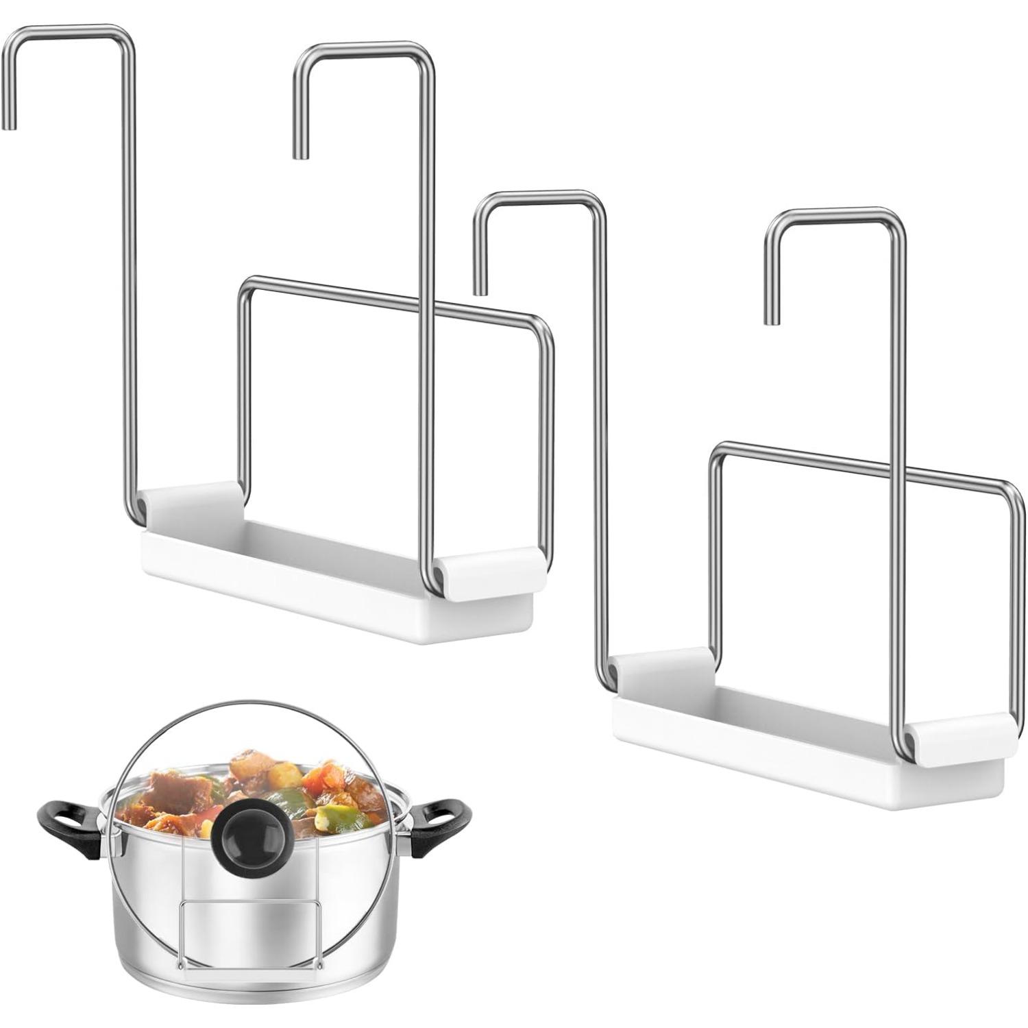 2 Pack Stainless Steel Slow Cooker Lid Holder Kitchen Crock Pot Lid Holder for Cooking Pot Lid Organizer Fits Most Slow Cookers Pot Lid Rack with серый