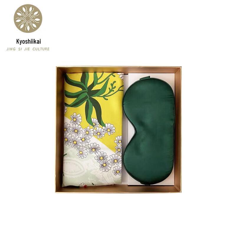 Daisy Love Mulberry Silk Scarf & Eye Mask Set