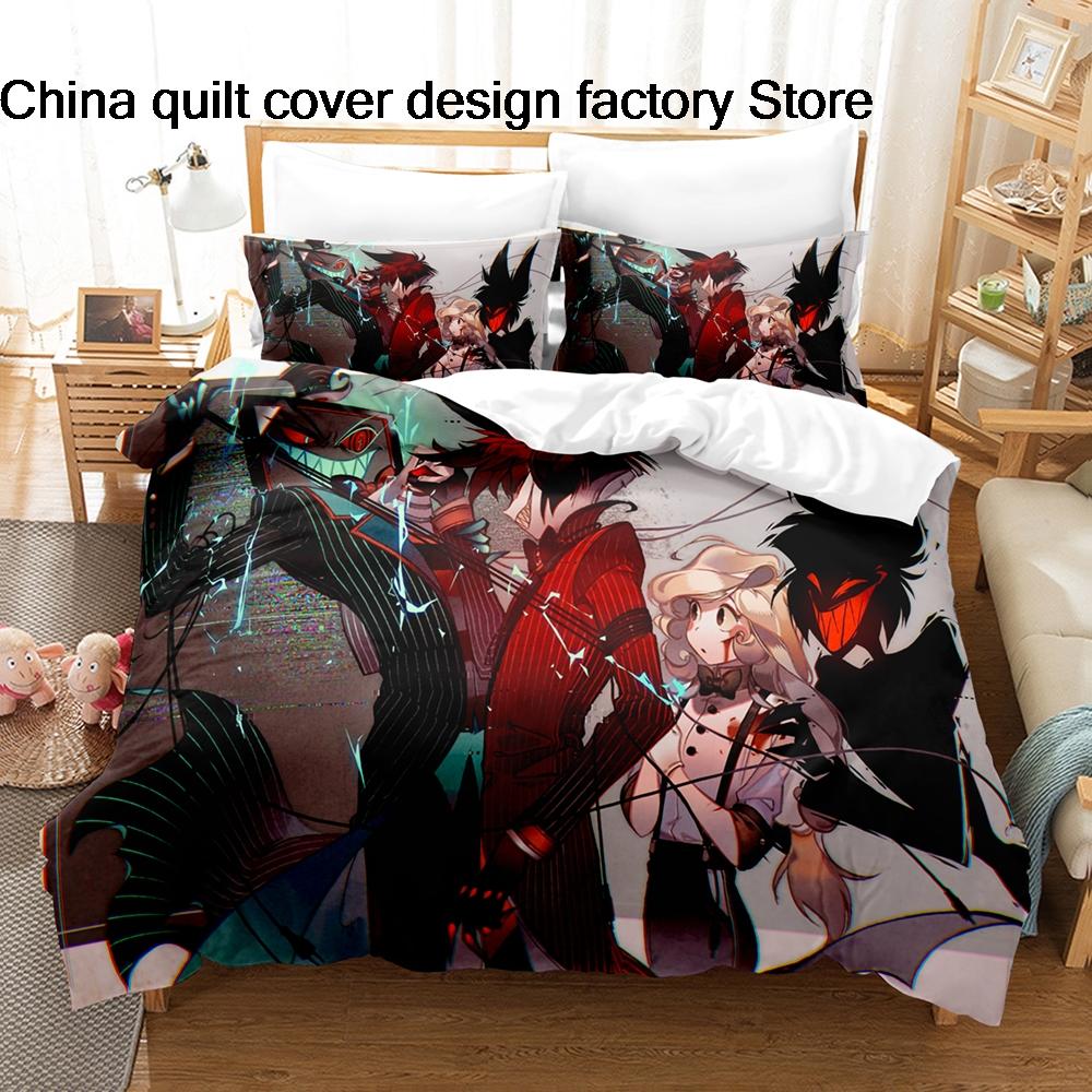 HotHazbin Hotel Charlie Bedding Set 3PCS Anime Print Duvet Cover All Sizes Customizable for Fans Bedroom