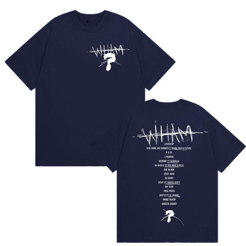 Rapper Lil Baby Wham World Tour 2025 Summer 100 Pure Cotton Printed Tshirt Men High Quality Fashion Retro Hip Hop Oversized