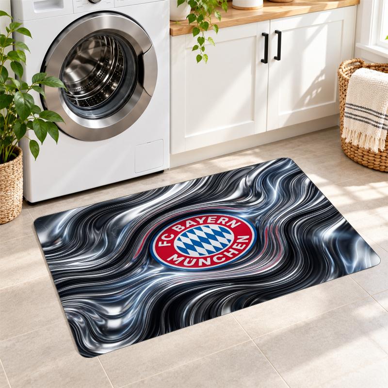 Flannel Kitchen Mat Bayern Munich Soft Area Rug Non Slip Floor Carpet Home Decoration