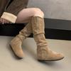 Women's Knee High Boots Autumn 2026 Fashion Round Toe Shoes Classics Women Retro Comfortable Anti Slip Flat Shoes Botas Mujer